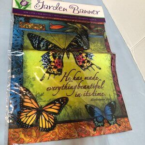 NEW In God's Garden Banner Butterfly Butterflies 11" x 14" #JS